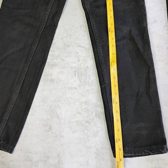 Vintage Levi's Orange Tab Relaxed Fit Tapered Leg Black Denim Jeans Size Small - Picture 9 of 12